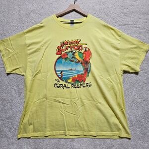 Jimmy Buffett and the Coral Reefers Yellow Destressed Graphic Gidan T Shirt 3XL